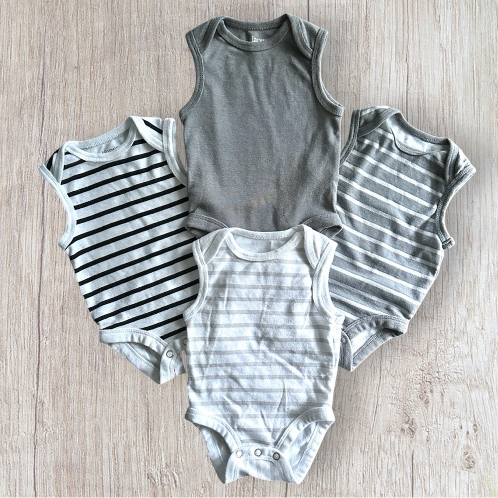 Bundle 0-6 Months Hanes Unisex Sleeveless Summer Baby Onesies Bodysuits